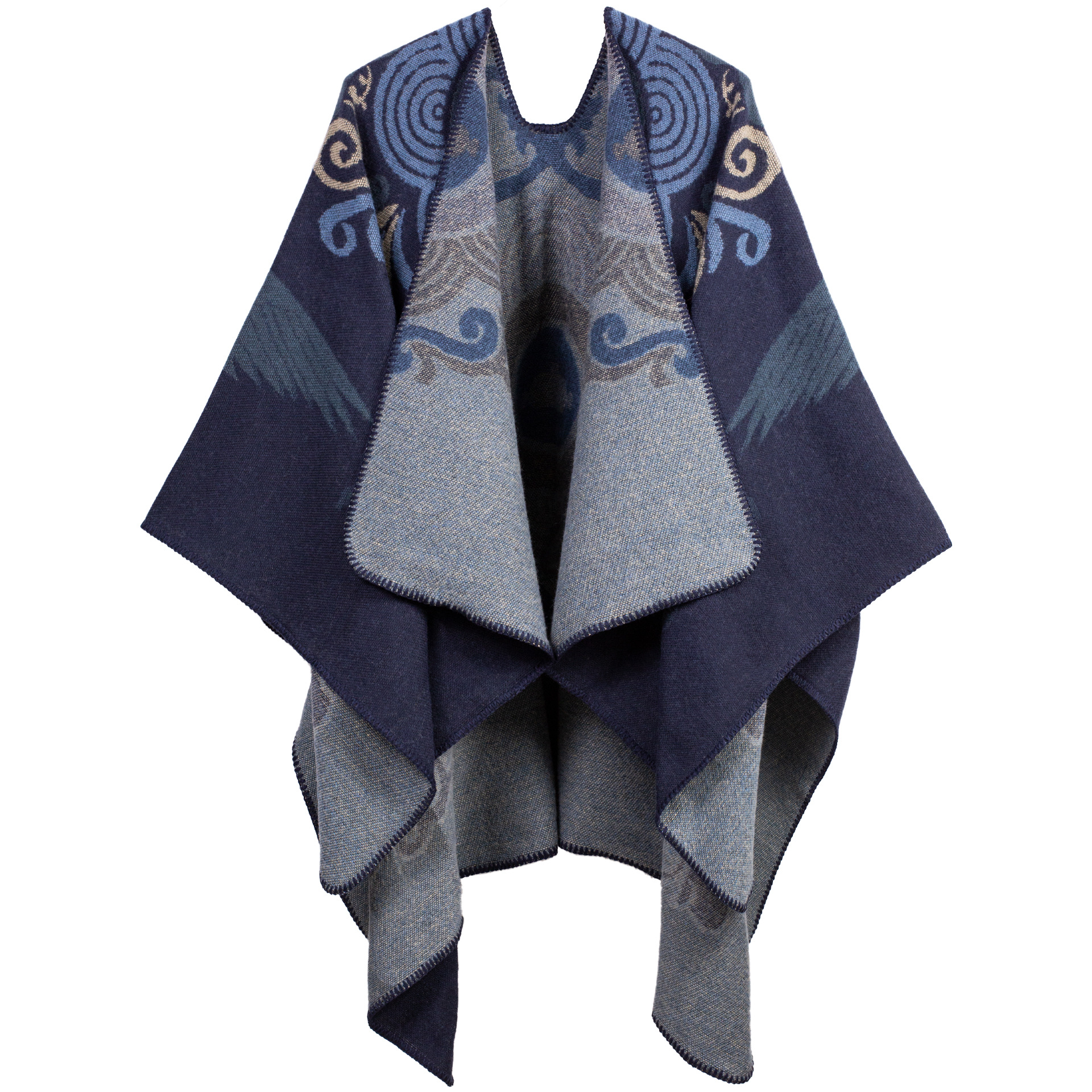 Vintage Women's Shawl Retro Style Vintage Pattern Open Front Ponch