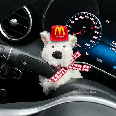 Pocket, Central Control Screen Decoration, Car ornaments - west-highland-mcdonald-hat-red-plaid-bow-tie-waistcoat-style