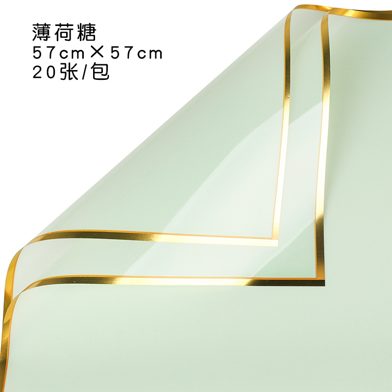 Qixi oro ión papel de embalaje de flores plástico OPP película hecha a mano DIY florista materiales impermeables al por mayor