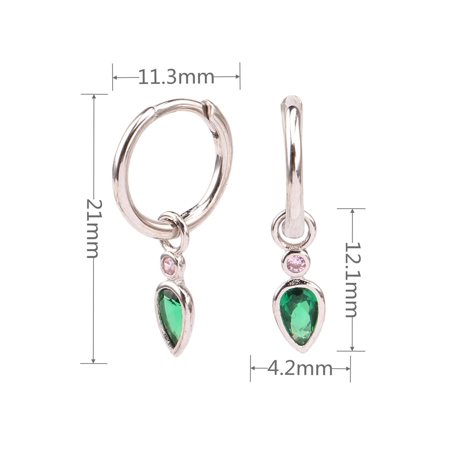 1 Pair Simple Style Water Droplets Sterling Silver Inlay Zircon White Gold Plated Gold Plated Drop Earrings display picture 1