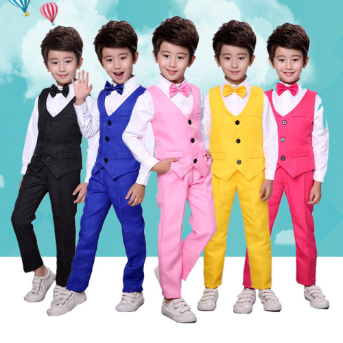 Flower girl dress, boy's small suit, vest suit, children's overalls, performance clothing, June 1st chorus performance clothing