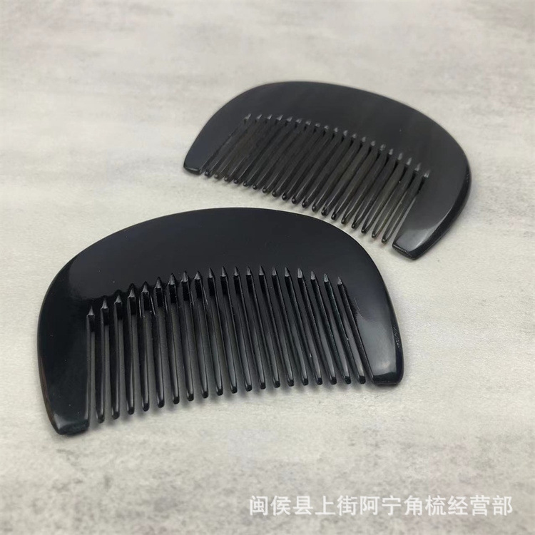 Natural Horn Comb Half Moon Guifei Comb 8cm x 5cm Baby Hair Brush for Gentle Daily Grooming specifications