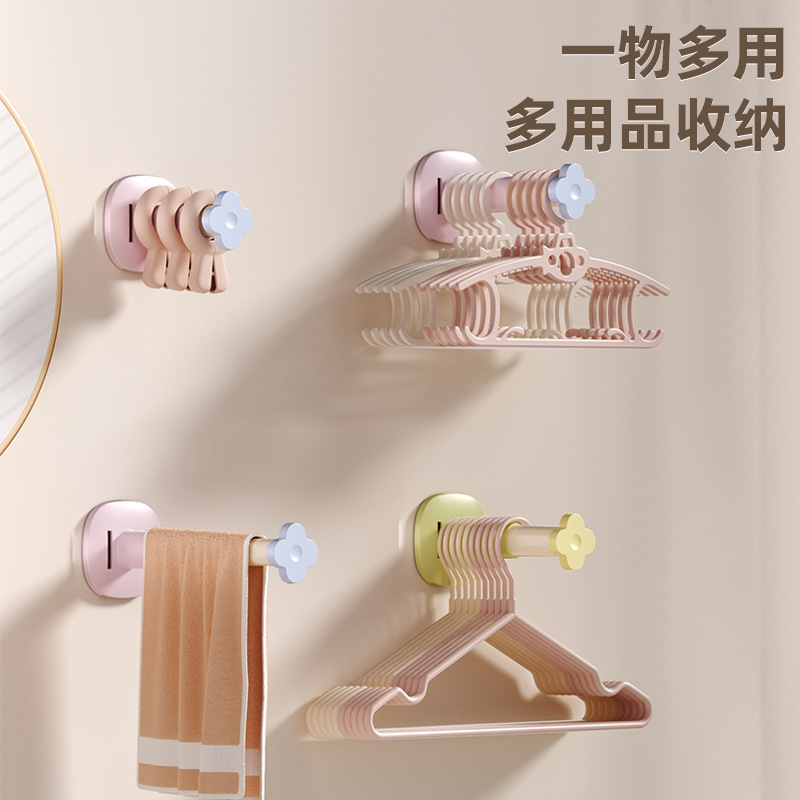 Nuevo estante de almacenamiento de perchas para el hogar balcón estante de almacenamiento telescópico multifuncional percha sin perforaciones en la pared