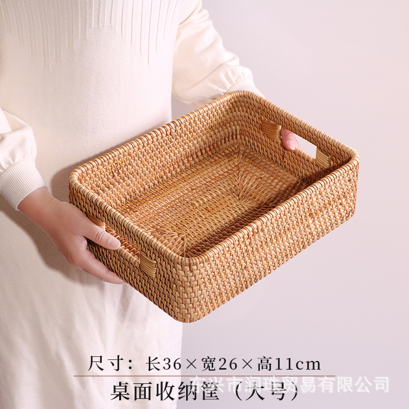 Cesta de almacenamiento de caña pan pan al vapor cesta de frutas caseras cestas de almacenamiento de verduras cestas de bambú cestas de picnic snack