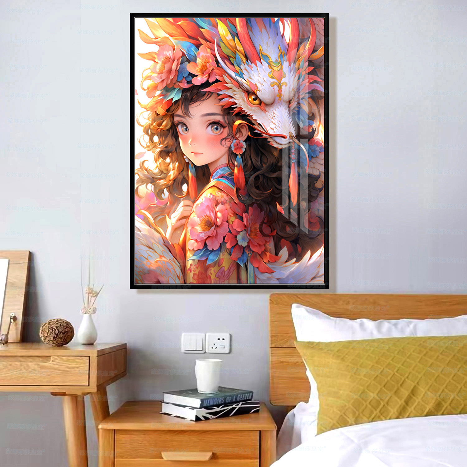 Monalisa real Cruz puntada pequeño dragón de las mujeres nuevo estilo chino pequeño bordado de dibujos animados decorativo bordado hecho a mano