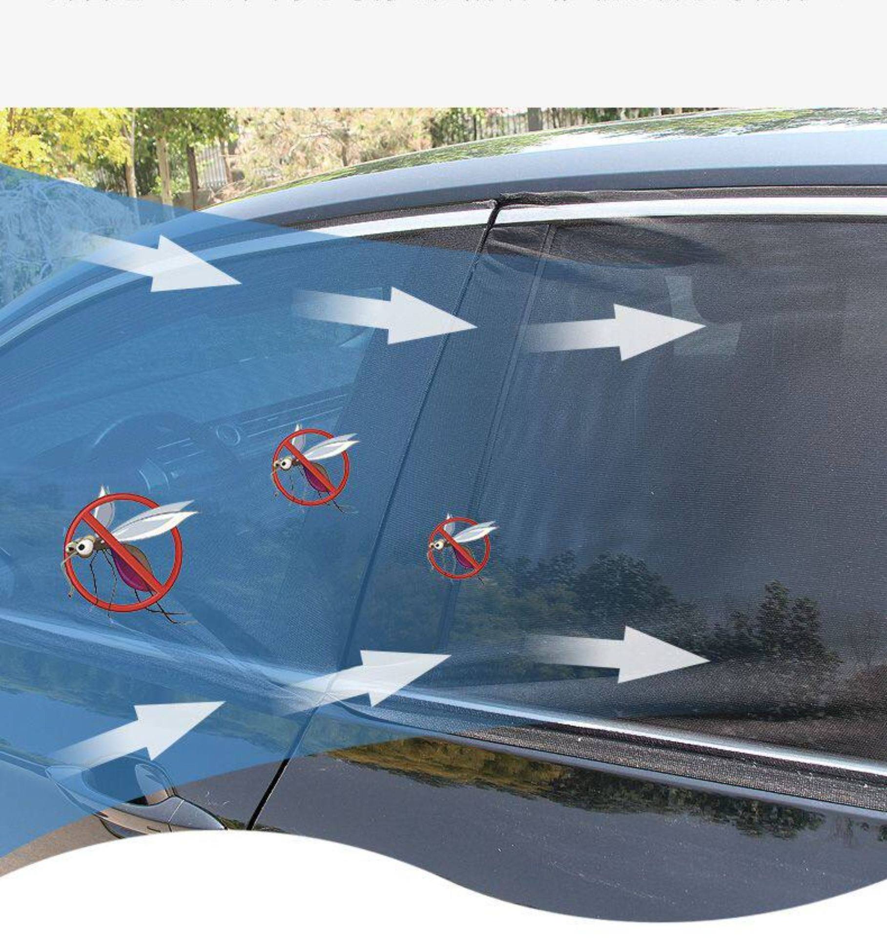 Car Mosquito Net, Sunshade, Mosquito-Proof and Heat-Insulating Curtain, Breathable and Cool, Privacy and Light-Blocking, Car-Mounted Mesh Screen, Universal Car Window Cover
