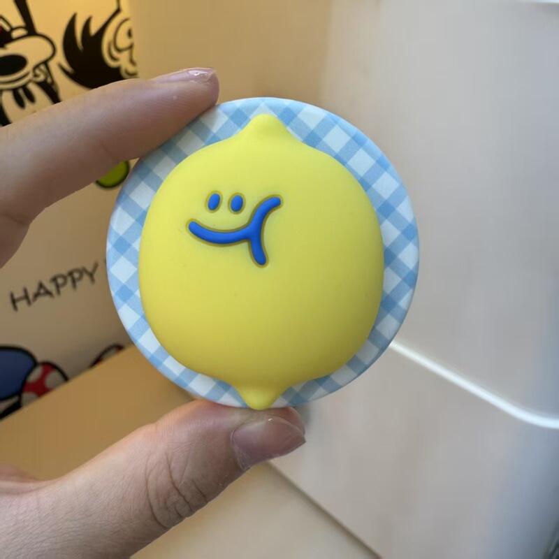 Bubble Pps Perfect Day Lemon Airbag Cap Three-Dimensional Cartoon Silicone Magnetic Snap Mobile Phone Holder Replacement Cap