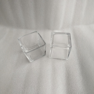 Square glass candle cup transparent aromatherapy candle cup candle holder logo printed candle cup 3 inch square cup