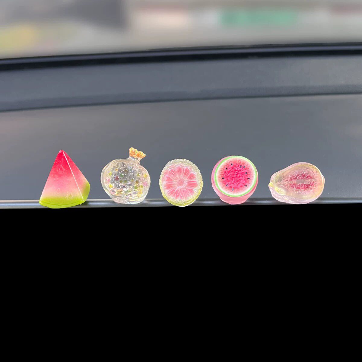Ice-Clear Fruit Car Ornaments with High Aesthetic Value, Healing-Style Mini Interior Decorations for Car Dashboard and Workstation