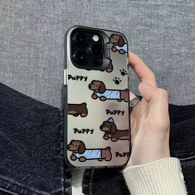 Blue Dachshund Suitable for Apple 17Promax Mobile Phone Case 16/15Pro Color Silver 14/13/12 Hard Shell 11/X Blue Dachshund Suitable for Apple 17Promax Mobile Phone Case 16/15Pro Color Silver 14/13/12 Hard Shell 11/X