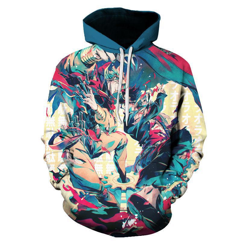 Foreign trade e-commerce cross-border JOJO's fantasy adventure 3D digital printing hooded European and American plus size vests manufacturers