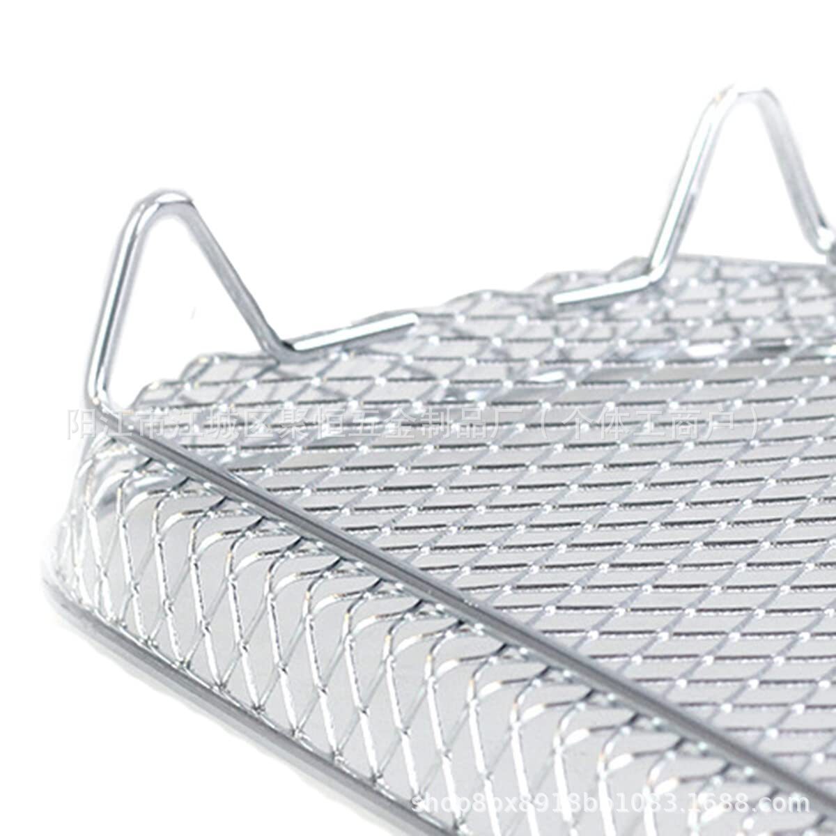 空气炸锅配件方形不锈钢304三层叠网脱水架烤架烤网烧烤炉