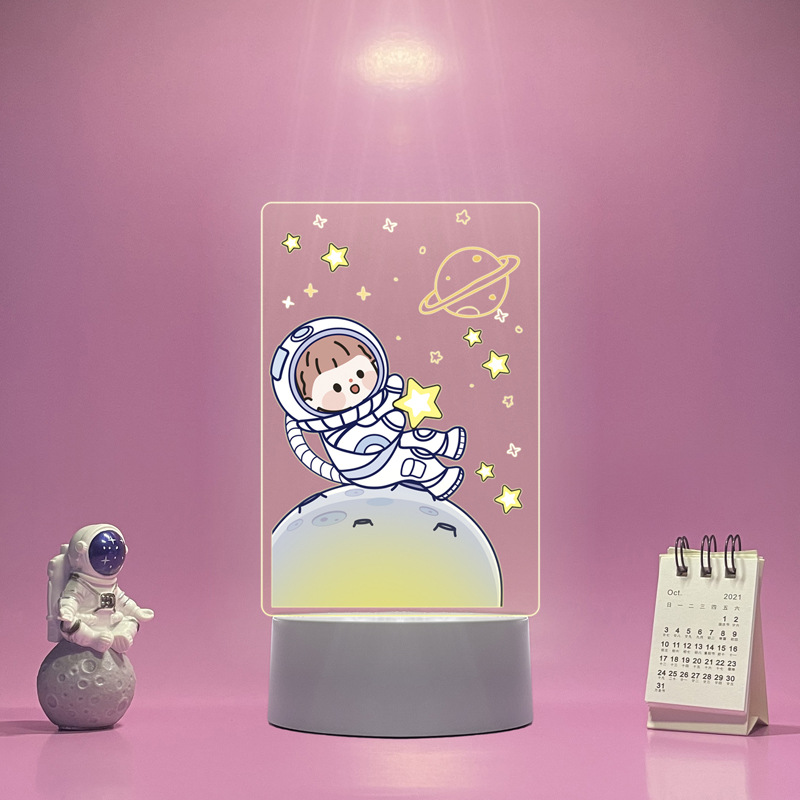 Acrílico impresión en color 3D luz de la noche creativa LED lámpara de mesa lámpara de noche dormitorio atmósfera lámpara chica corazón regalo de cumpleaños