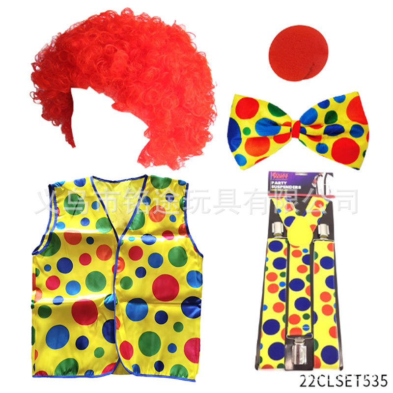Pascua payaso accesorios de vestir accesorios divertidos sombreros pajarita tirantes zapatos calcetines payaso nariz roja