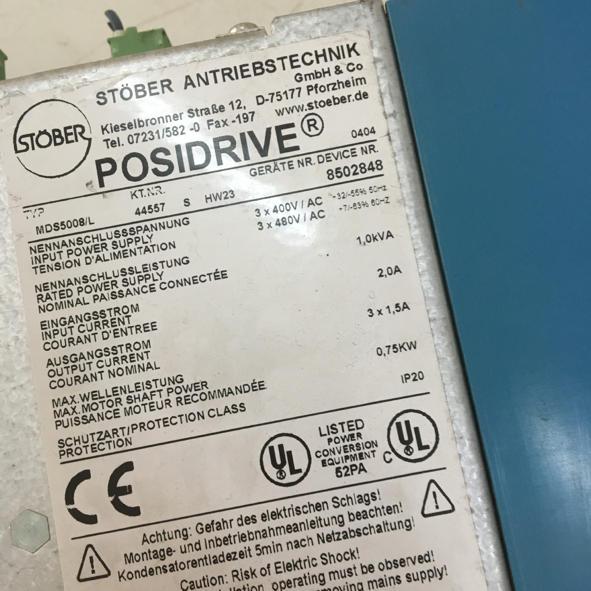 STOBER斯德博伺服驱动器 MDS5008/L 议价销售