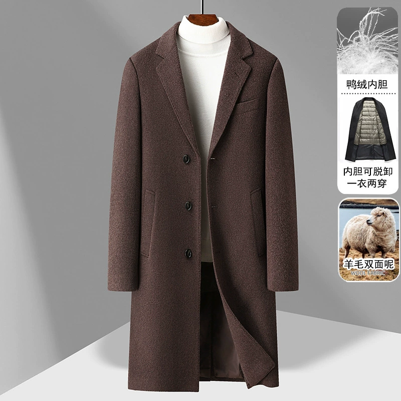 Пальто осенью и зимой теплая деловая повседневная мужская шерсть легкая роскоши