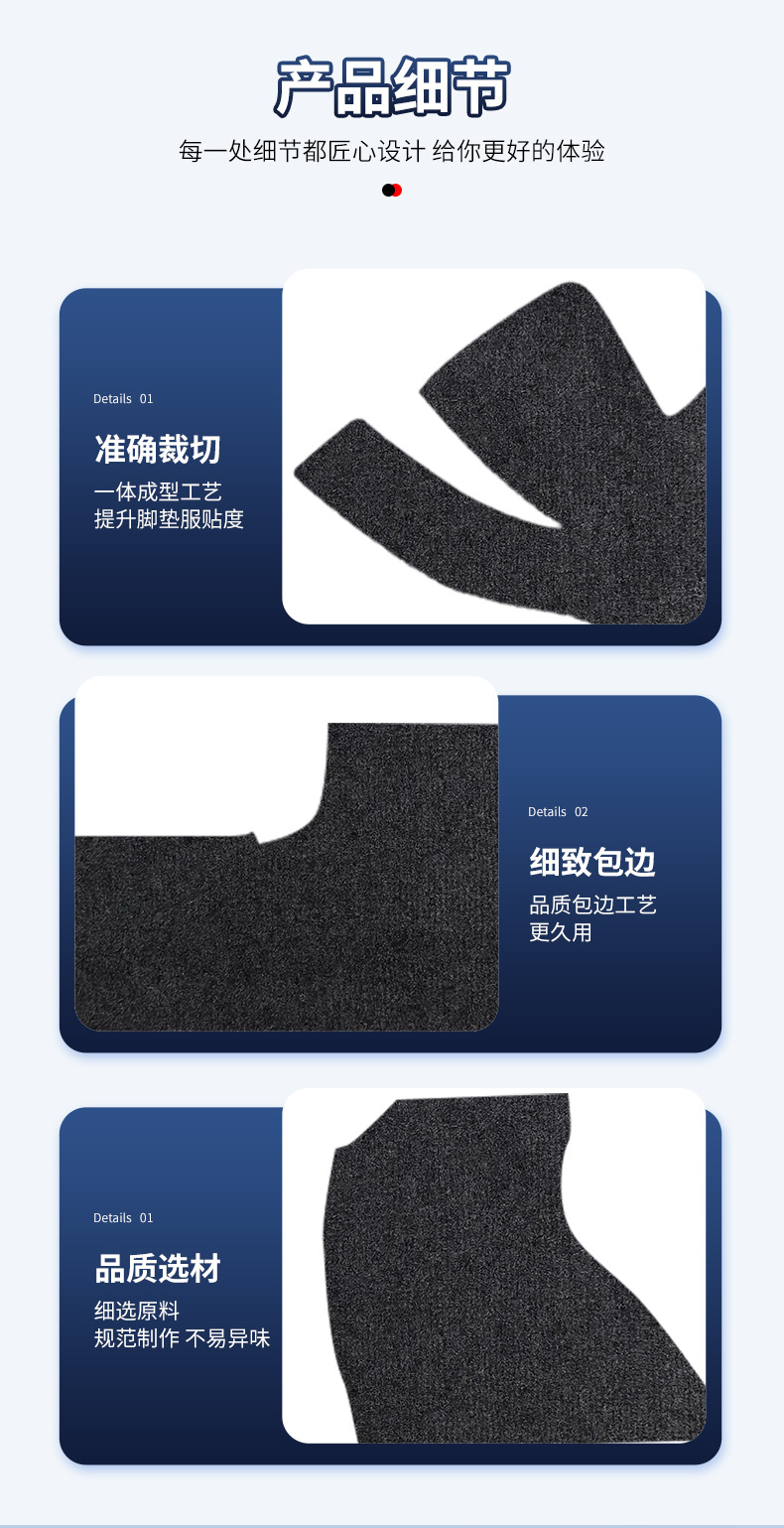 Manufacturer Supply Byd D1-2021 Nylon Floor Mats Are Not Easy to Wear, Comfortable and Stain-Resistant Car Floor Mats Wholesale
