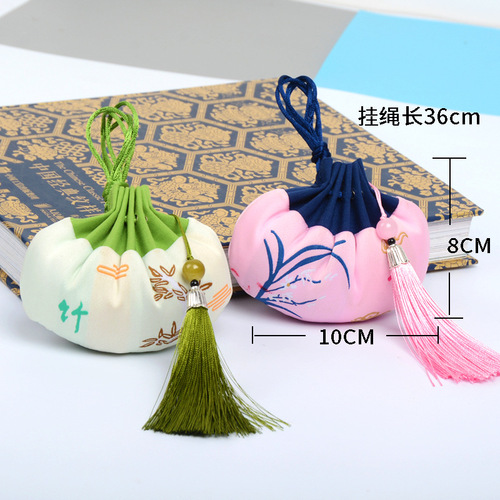 Factory wholesale sachet empty bag enterprise logo ancient style embroidery sachet plum orchid bamboo chrysanthemum four gentlemen sachet 