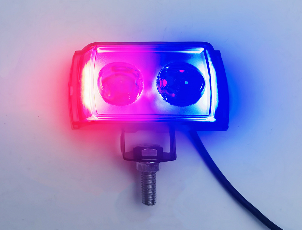 Manufacturer Owl Motorcycle Light Electric Bike LED Beam Light Car Off-Road Lens Yellow and White Dual Color Red and Blue Flash