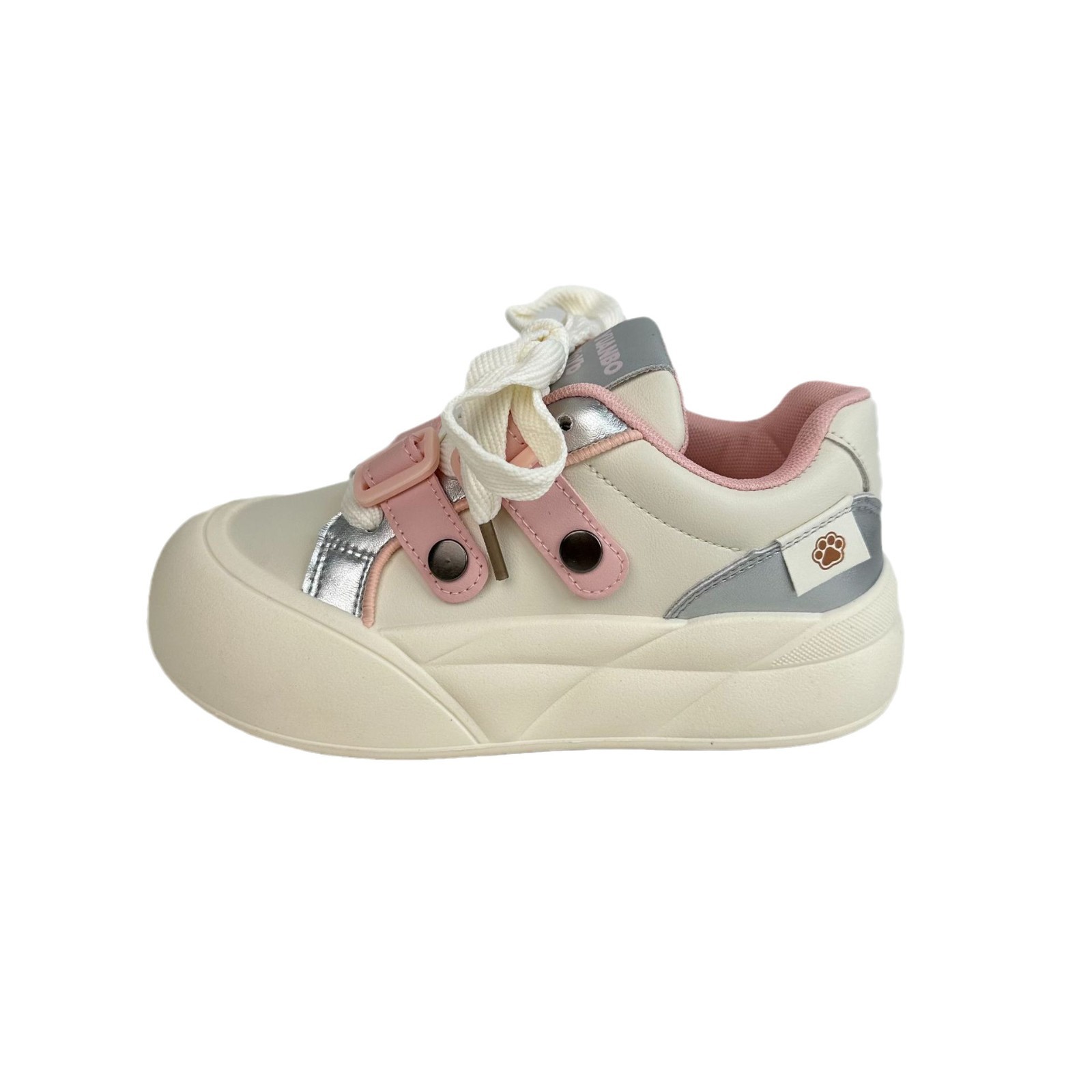 Yuanbo 2025 primavera zapatos de pan para estudiantes de nicho zapatos de plataforma de todo fósforo zapatos blancos casuales coreanos para mujer