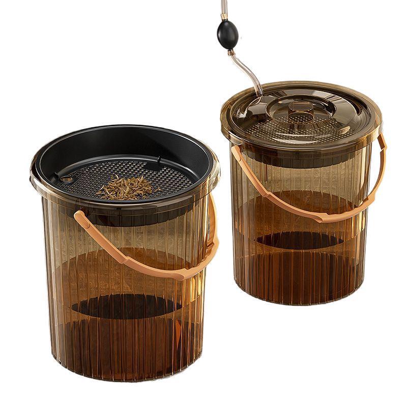 茶バケツ、茶粕バケツ、茶バケツ、茶卓廃水バケツ、乾湿分離茶フィルター、ゴミ箱、カンフー茶セットアクセサリー|undefined