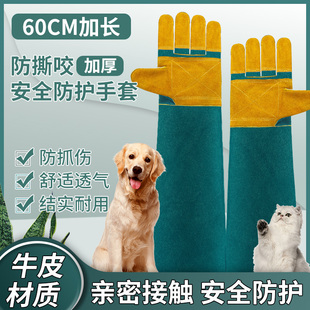 Pet Anti-Bite Gloves, Anti-Stabbing, Cobra Anti-Cat Scratch, Thickened Cowhide Gloves, Dog Training, Anti-Scratch and Bite Parrot Animals