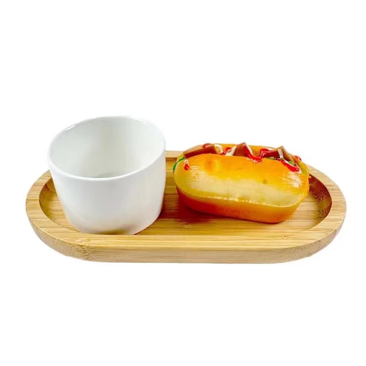 木质椭圆形餐盘家用实木蛋糕点心咖啡盘简约餐厅寿司盘
