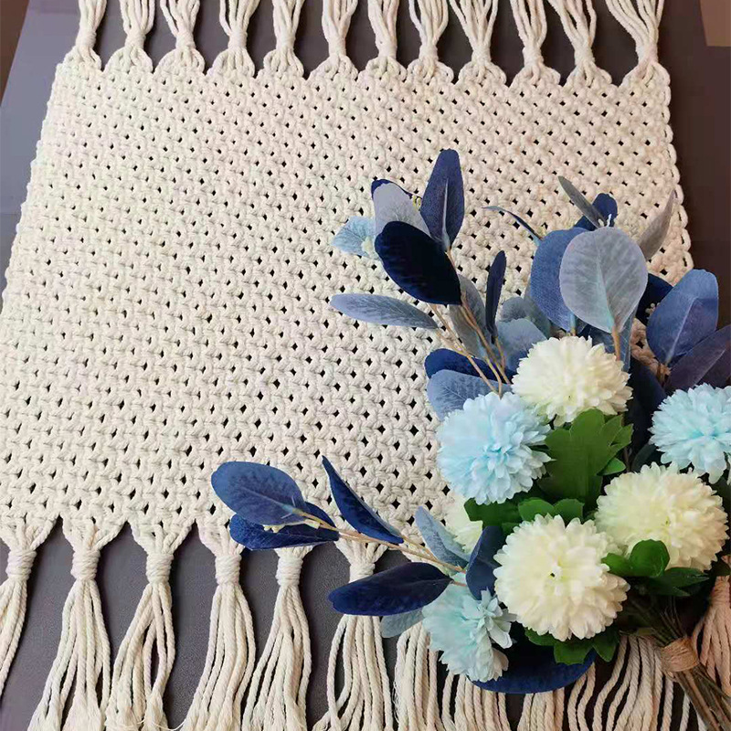 新款北欧印花棉线编织地毯 客厅卧室床边地毯酒店民宿地垫 棉脚垫
