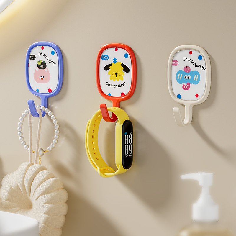 Gancho de dopamina de plástico - Adhesivo fuerte, sin perforación y sin marcas, con capacidad de carga, para dormitorio, baño y cocina