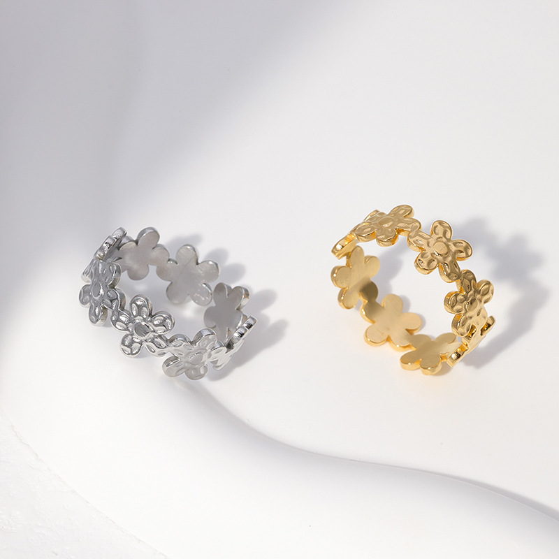 Sweet Flower Stainless Steel Rings 1 Piece