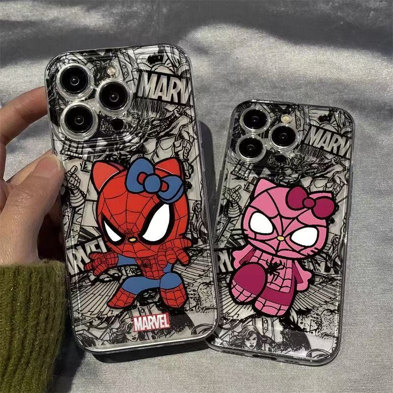 Dibujos animados transfronterizos para iphone15promax funda para teléfono móvil transparente Apple 16 anti-caída 14pro Japón y Corea 13/12