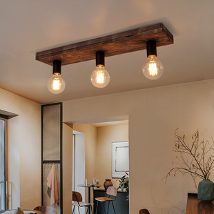 Retro Creative Wooden Art Old Solid Wood Ceiling Lamp Restaurant Living Room Aisle Corridor Coffee Shop Tavern Cross-border Lamps