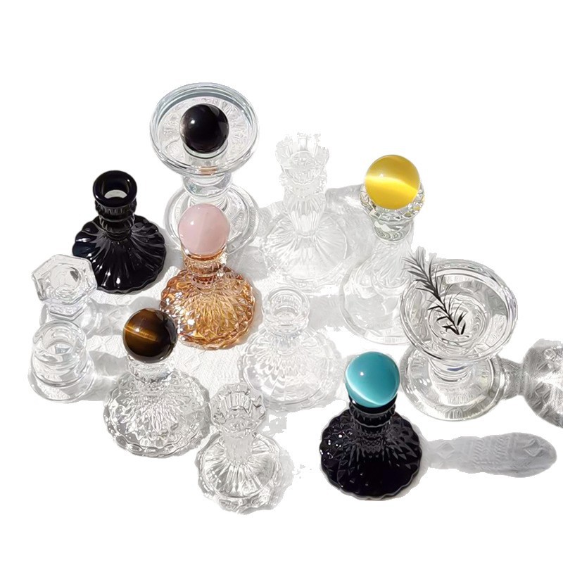 Base de bola de cristal francesa lujosa retro retro base esférica candelabros de cristal bola de cristal joyas para el hogar image 6
