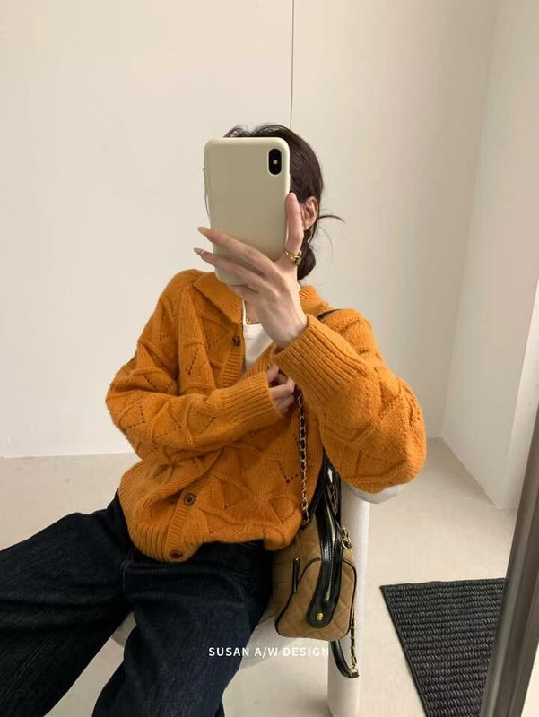 苏珊 翻领针织开衫女2025早秋通勤百搭气质减龄毛衣外套女27130|undefined