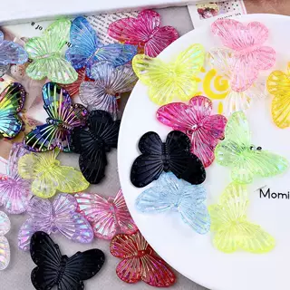 跨境热卖亚克力立体幻彩蝴蝶吊坠挂件 手工diy制作耳环钥匙扣饰品