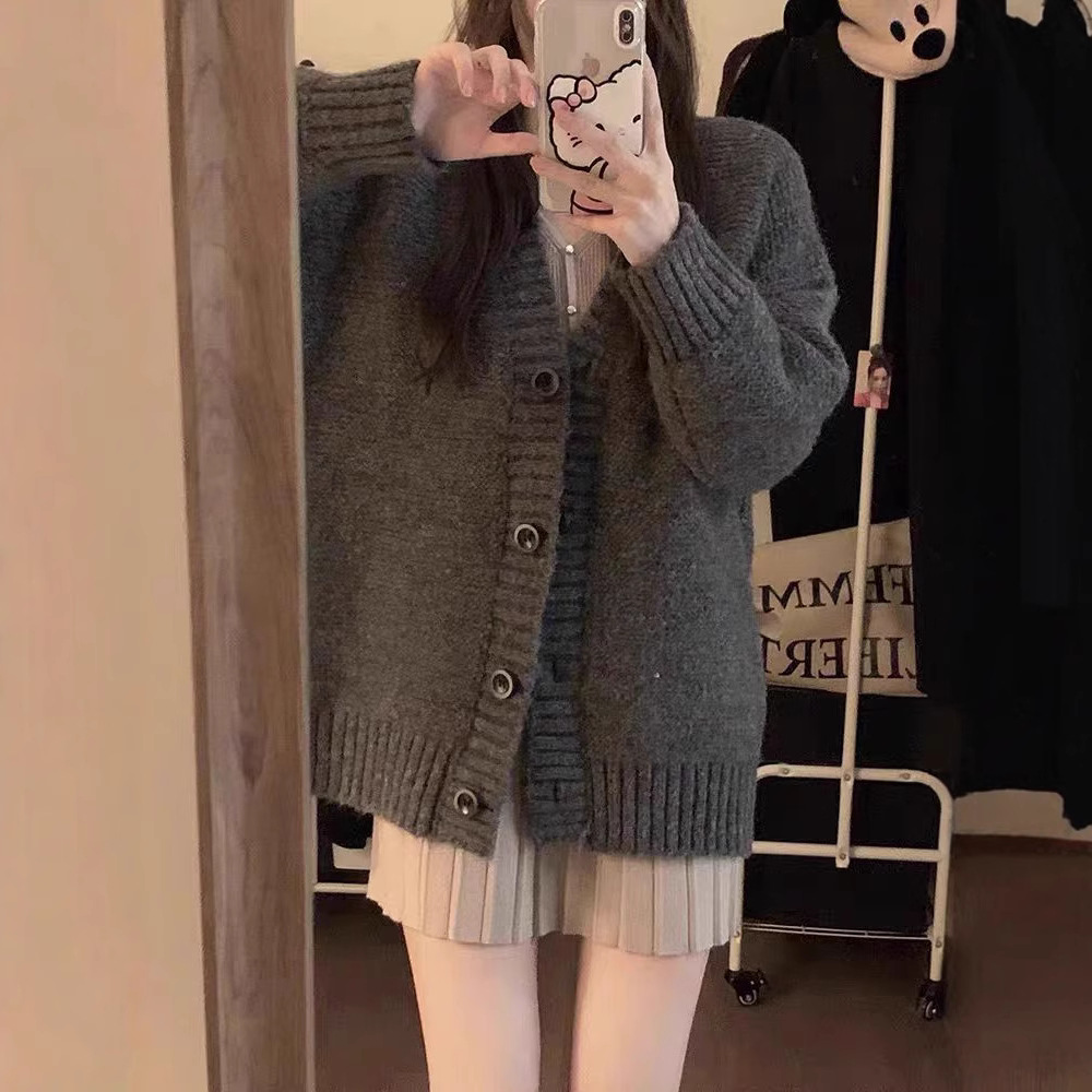 ChicShe ChicShe 2024 New Autumn Winter High-End Knitted Cardigan Sweater For Women Soft Casual Loose Lazy Style Versatile Coat_voghion.com