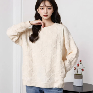 300kg extra-large women's chubby girl love printing loose sweater casual slim coat 2024 autumn new