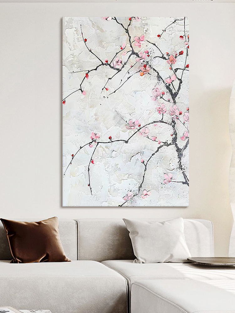 New Chinese style plum blossom hand-painted oil painting