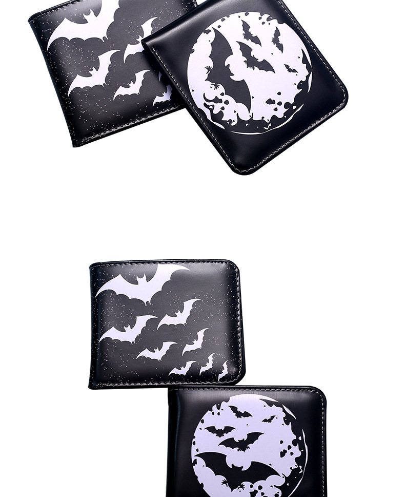 Men's Bat Skull PVC Open Small Wallets display picture 12