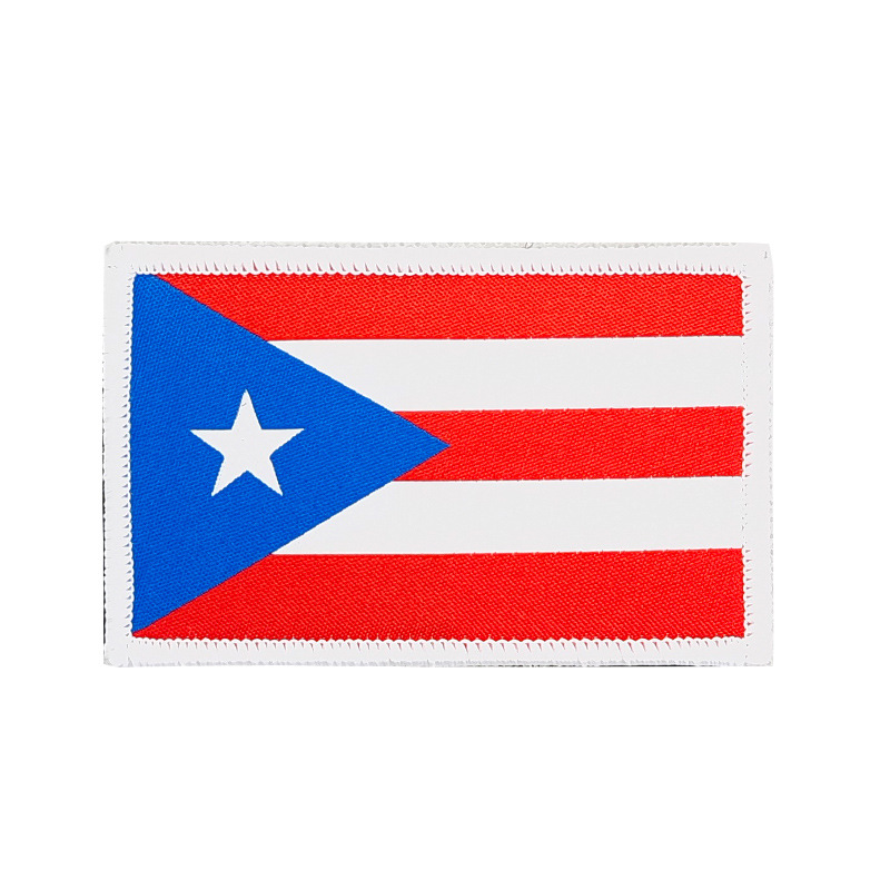 Bandera tejida Velcro sello bandera parche ropa mochila accesorios pegatinas de tela en stock suministro