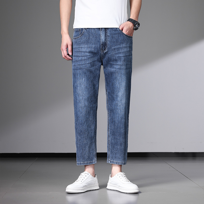 Yu2201 blue gray (eight-quarter pants)