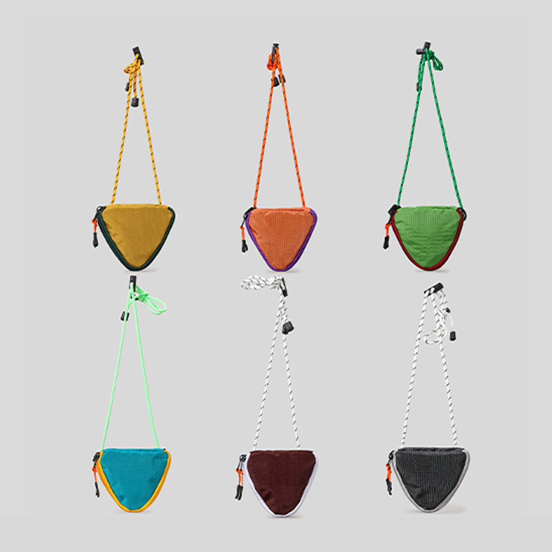Mountain Climbing Rope Design Men's and Women's Small Hanging Bag Versatile Contrasting Color Triangle Shoulder Crossbody Bag Candy Color Coin Purse