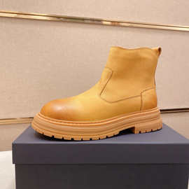 羊皮毛一体雪地靴秋冬季男鞋加厚保暖防滑英伦马丁靴东北高帮短靴