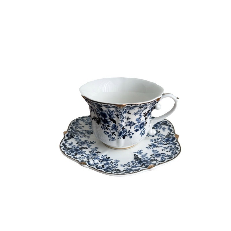 中古コーヒーカップ皿陶磁器セットレトロヨーロッパ式高級午後カップ牛乳カップ青花家庭用コップ|undefined