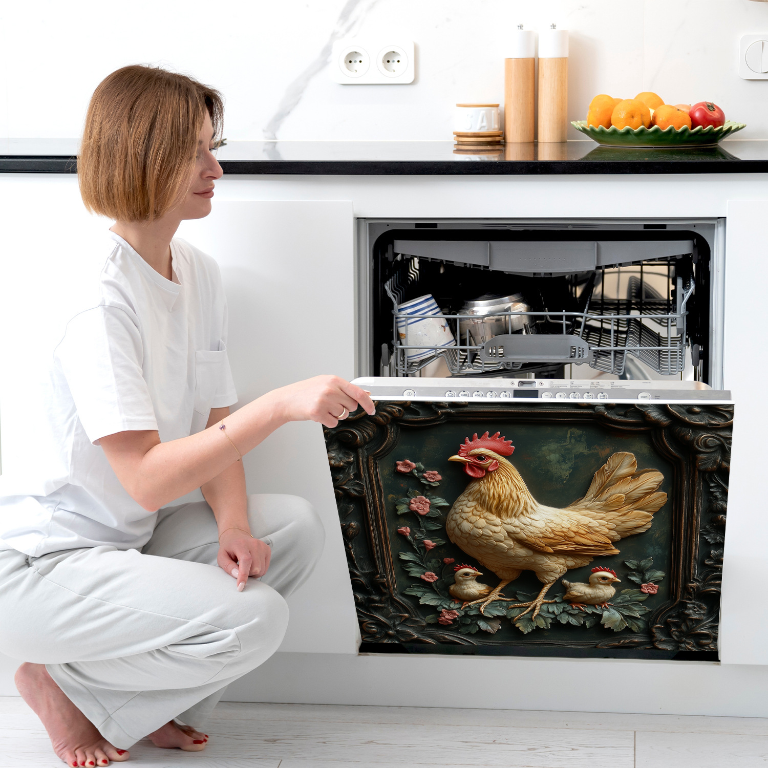 Temu Hot Sale Kitchen Dishwasher DIY Magnetic Sticker Refrigerator Sticker Waterproof and Oil Proof Home Decoration Cross Border Wholesale