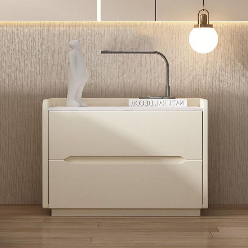 新款簡約北歐收納櫃皮質整裝輕奢臥室家用岩板高端實木落地床頭櫃