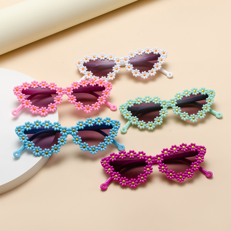 Niños gafas de sol flores niñas gafas de sol bebés 1 - 6 años de sombra lindas margaritas gafas de sol en stock al por mayor