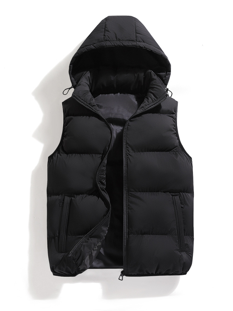 Chaleco de algodón para hombre nuevo otoño y invierno chaleco con capuchón sin mangas para hombre con chaleco de casualidad extraíble