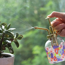 现货  玻璃喷水壶彩色浇花洒水壶园艺喷壶小型喷雾器手压式喷水壶