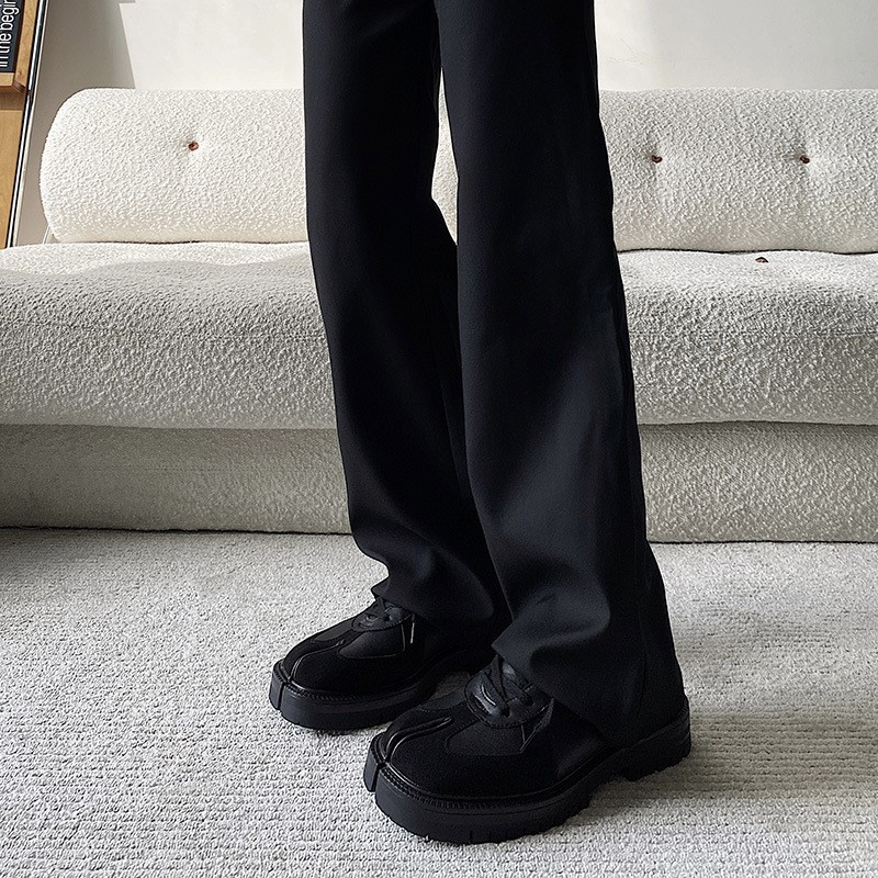 ShoeVault Cross-Border Dickbesohlte Koreanische Dongdaemun Split-Toe Nische Casual Training Pig's Trotter Herren-Derby-Schuhe YS565_voghion.com